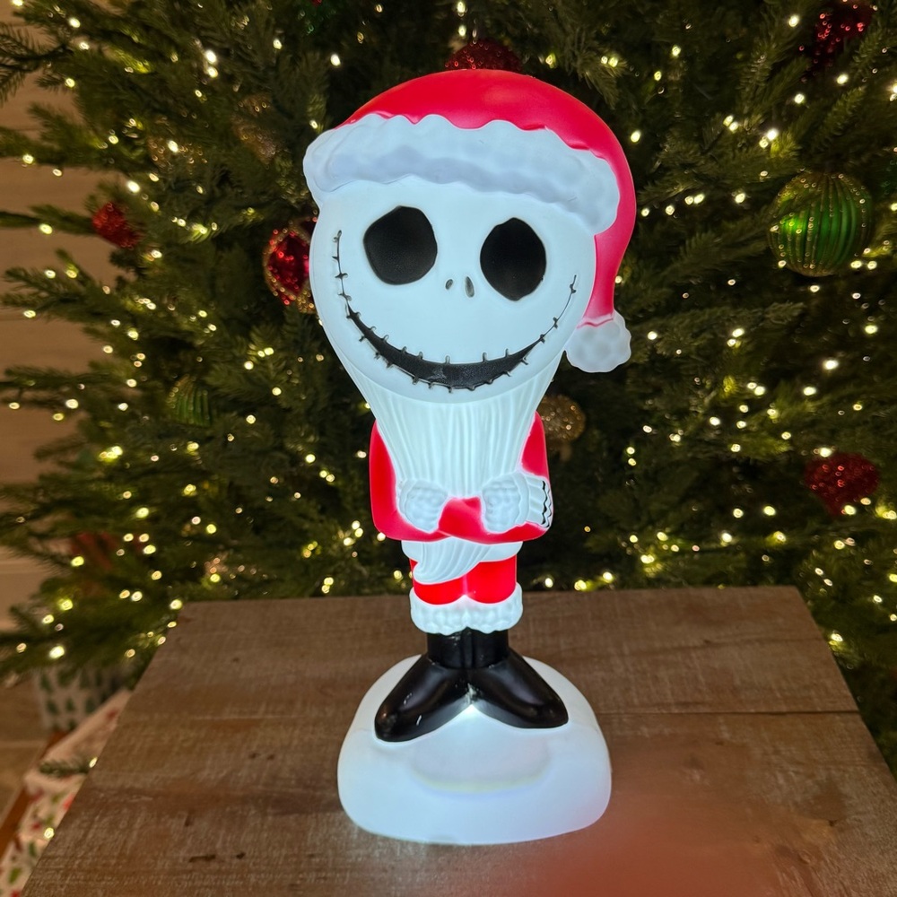 Santa Claus Jack Skellington 14 Inch Blow Mold Nightmare Before Christmas